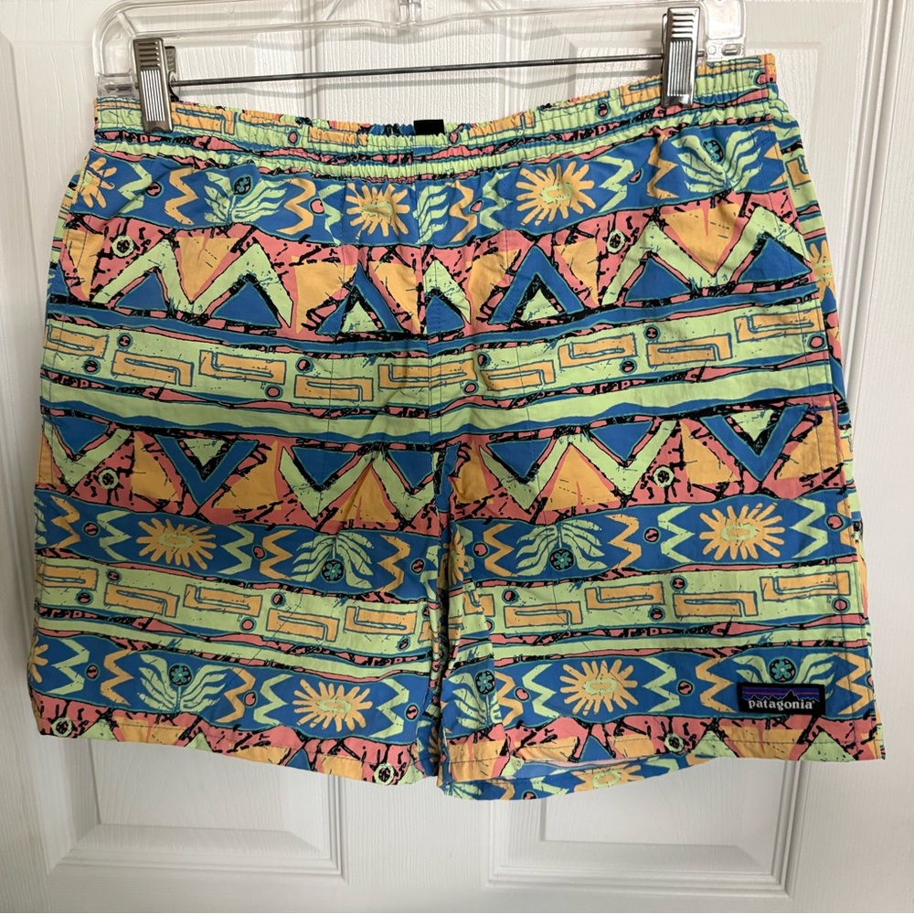 Patagonia Men's Baggies Shorts 5” High Hopes Geo: Salamander Green
